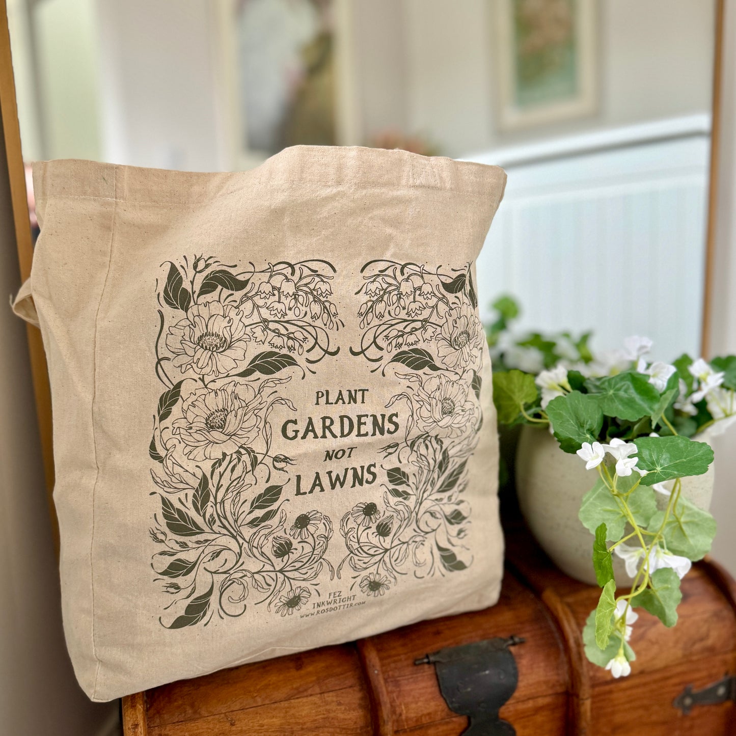 Plant Gardens Not Lawns Tote Bag